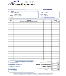 DeltaTrak Lighting Final Invoice#2023911