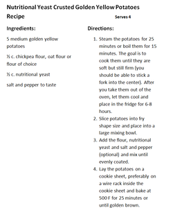 Nutritional Yeast Crusted Golden Yellow Potatoes