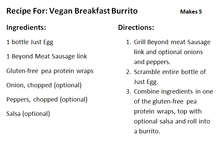 Load image into Gallery viewer, Vegan Breakfast Burrito
